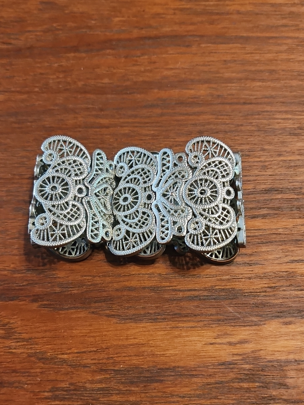 Ornate Silver Filigree Hair Barrette Clip - Women Jewelry Hair Accessories